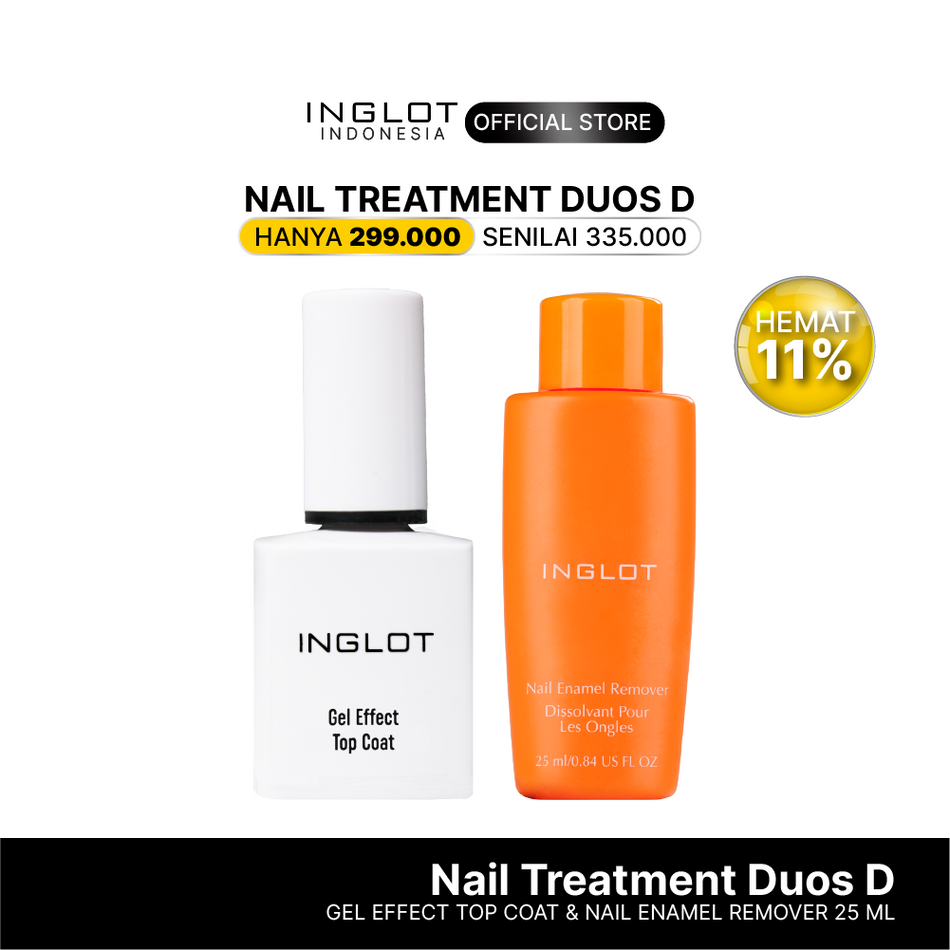 [Hemat 21%] INGLOT Nail Treatment Duos - Gel Effect Top Coat, Nail Remover