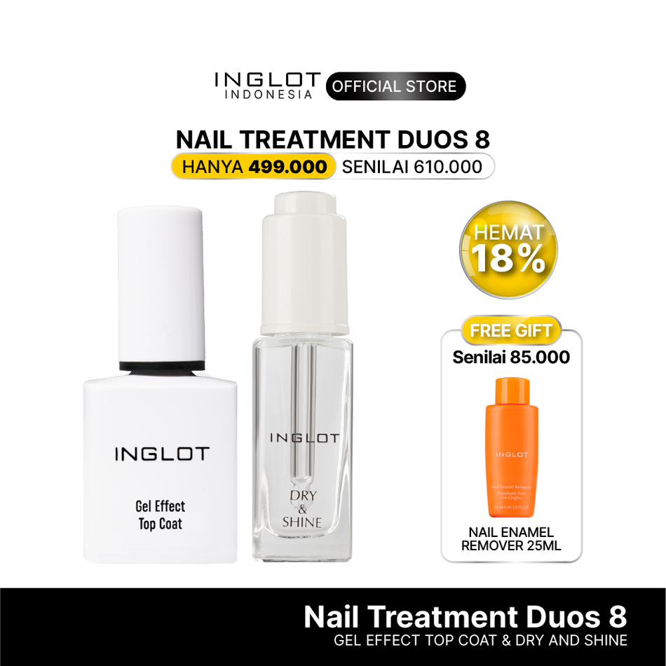 [FREE GIFT] INGLOT Nail Treatment Perfect Pair - Gel Top Coat, Dry and Shine